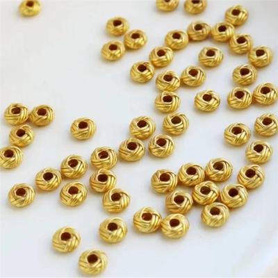 18K Dumb Gold Color-Preserving Twist Spacer 3 * 6 мм свободные бусины браслет своими руками счеты с бусинами пеньковая веревка бусина Spacer браслет бусины