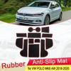 Для VW Volkswagen POLO MK6 AW 2018 резиновый противоскользящий коврик для двери с канавкой под чашку, подушка для телефона, подушка для ворот, каботажное судно автомобиля