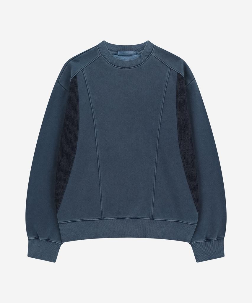 NODE LABS Разработка:7 Свитшот с текстурой, окрашенный garment dyed_Темно-синий