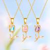 Light Luxury Zircon Tulip Flower Clavicle Chain Necklace for Women Elegant Brass Pendant  Bracelet Fashion Party Jewelry Gift