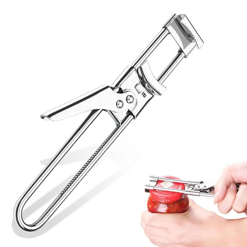Multi Functional Stainless Steel Adjustable Effortless Bottle Opener, Kitchen Tool, Heavy-duty and Easy To Grip Accessory