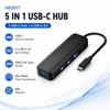 5-в-1 USB-C хаб с 4 портами USB 3.0 5 Гбит/с, питание от DC 5V/4A, корпус из ABS, портативный разветвитель данных