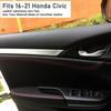 Fits 2016-2021 Honda Civic, Tenth Gen Leather Door Panel Armrest.
