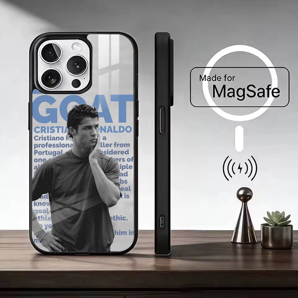 F-Famous Football Players C-CR7 Phone Case For iPhone17,16,15,14,13,12,11 Plus,Pro Max, New Magnetic Wireless Charging