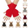 Thicken Half Finger Gloves Long Women Knitted Gloves Cozy Fingerless Mittens  Winter Season