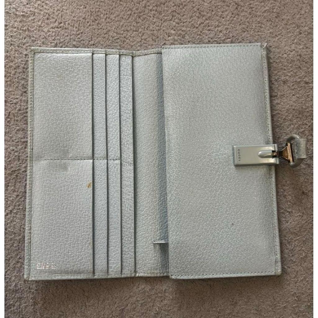 Used GUCCI long wallet light blue