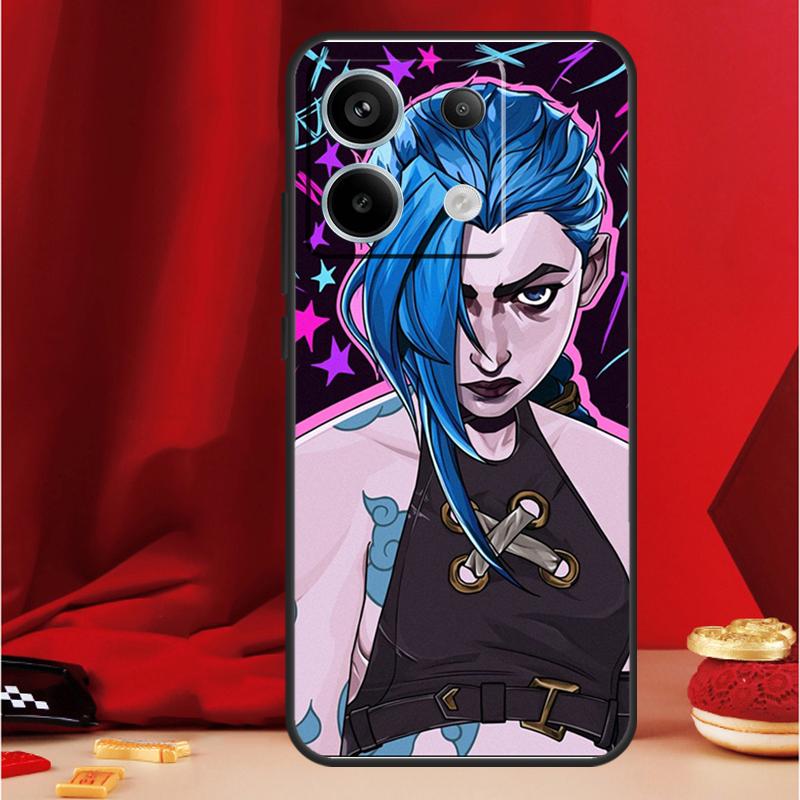 Чехол для телефона Аниме Аркейн Джинкс Для Xiaomi Redmi Note 13 Pro 12 10 9 8 11 Pro 12S 11S 10S 9S 10A 9C 10C 12C 13C