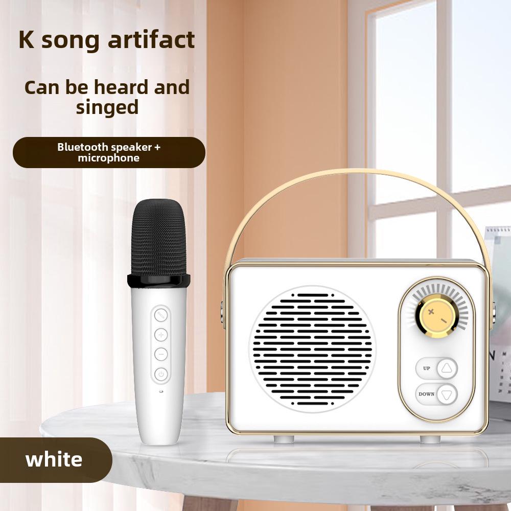 Беспроводная Bluetooth-колонка в стиле ретро с USB-портом и слотом для карт памяти — портативная мини-колонка для ноутбука и домашнего караоке.