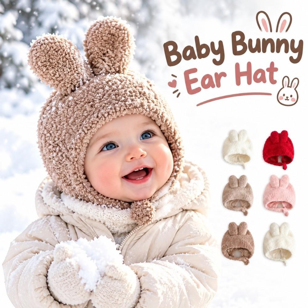 Autumn Winter Bunny Ear Hat Plush Infant Bonnet Cute Newborn Fetal Cap For Baby Boys