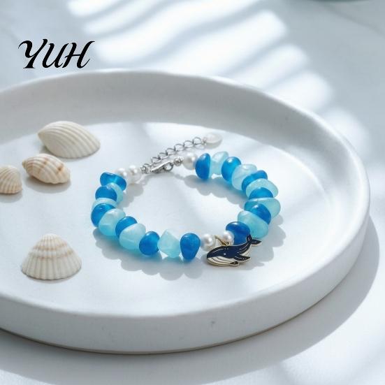 Natural Beach Glass Wristband Sea Blessing Bracelet Handmade Animal Charm Adjustable Ocean Turtle Hummingbird Jewelry Inspired Bracelets Inspirational