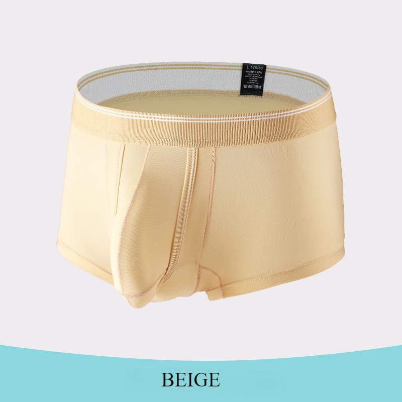 New Men's Underwear Ice Silk Cool Plus Size Mid-Waist Boxers Breathable Underpants Underpants for Men