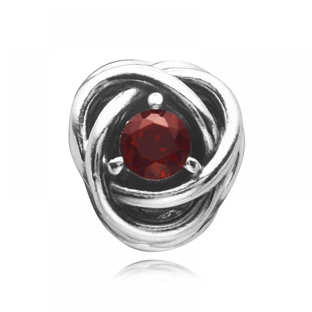 Pandora 790065c06 January Birthstone Red Eternity Circle Silver Charm