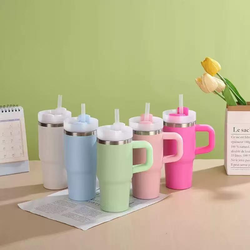 Термокружка Stanley 14 унций для автомобиля с трубочкой