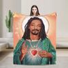 Плед с изображением Иисуса и Snoop Dogg Коралловый флис Плюшевый Зимний Дышащий Легкий Плед для Дома Автомобиля Покрывало