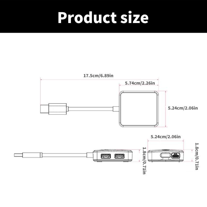 USB 3.0 концентратор 5 Гбит/с Адаптер Док-станция Расширяет питание Type C Для платы RPi Порт Type A на Четыре Порта Улучшает Соединение