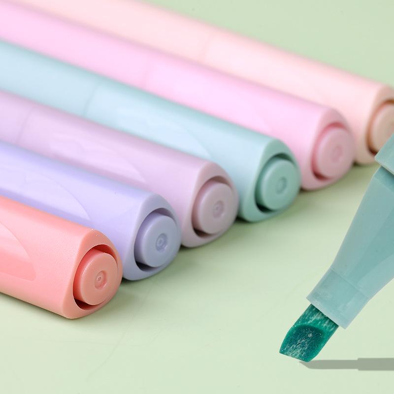 Набор из 6 флуоресцентных ручек Morandi с мягкими косыми кончиками для удобного для глаз творчества и использования в классе