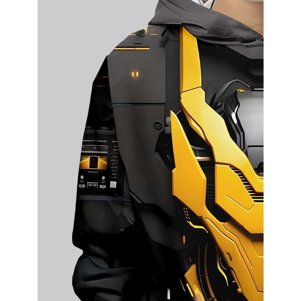 Модная повседневная футболка с длинным рукавом для мальчиков с 3D-принтом, весенне-осенний уличный худи