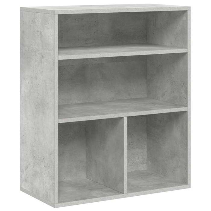 VidaXL Bibliothèque gris béton 60x30x71,5 cm bois d'ingénierie, armoire de rangement, étagère de rangement, unité de 860313