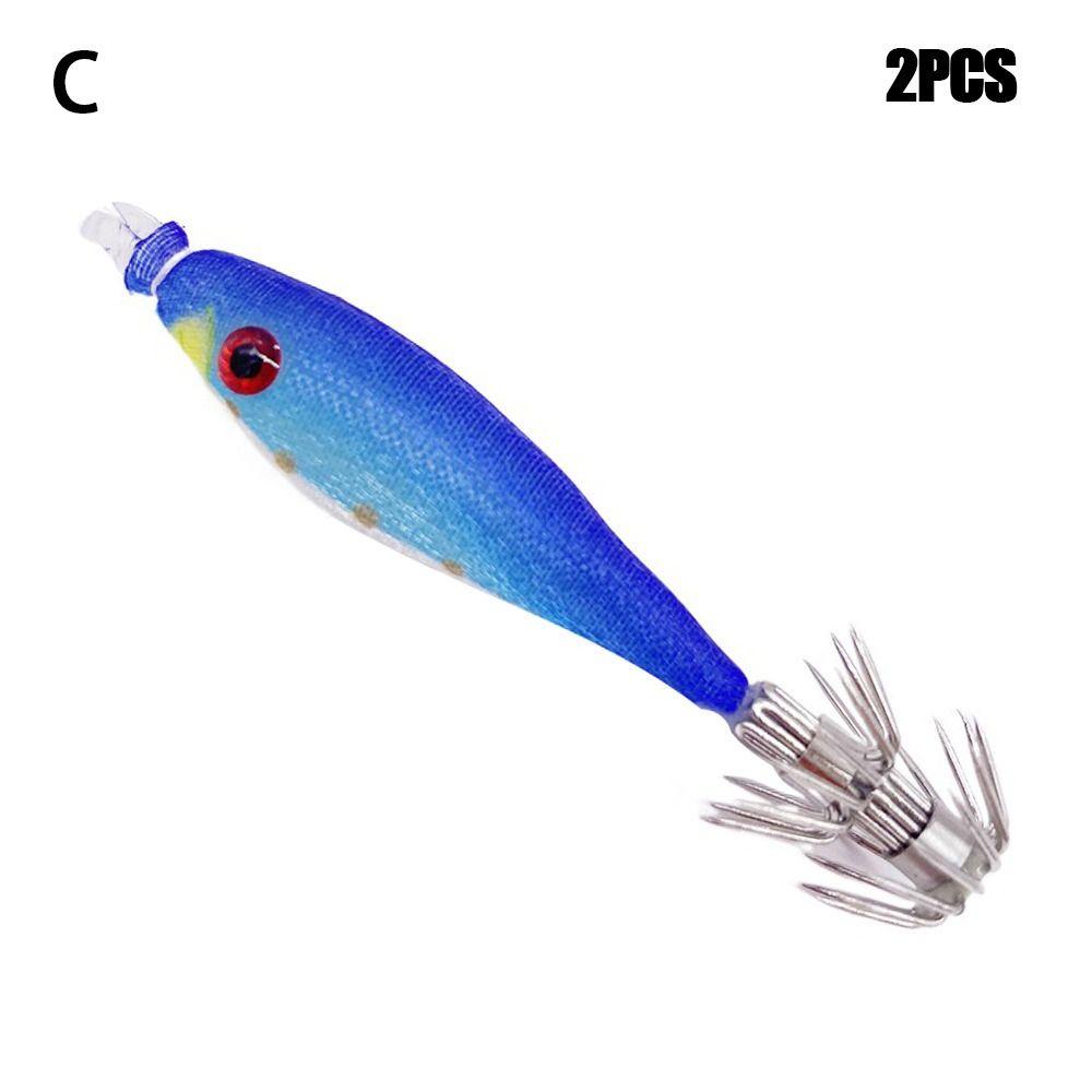 Simulation Jigs Luminous Lead Sinker Wood Shrimp Lures Octopus Bait Weave Squid Hook Fishing Tackle