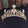 Бриллиантовая свадебная тиара, аксессуары для волос, свадебный венец из листового сплава, инкрустированный стразами, свадебные и праздничные аксессуары
