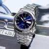 Автоматические японские стильные мужские металлические часы с синей пластиной SNKE51J1