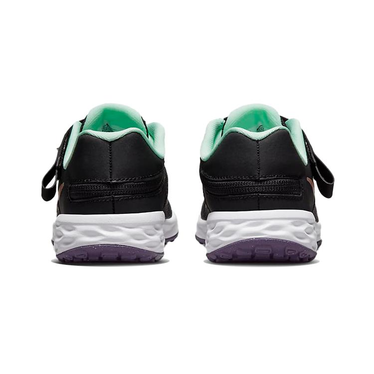 Nike REVOLUTION 6 FlyEase Перерабатываемый материал Низкие детские кроссовки для бега Черный Зеленый Коричневый Дети возрастом 3-7 лет DD1114-005