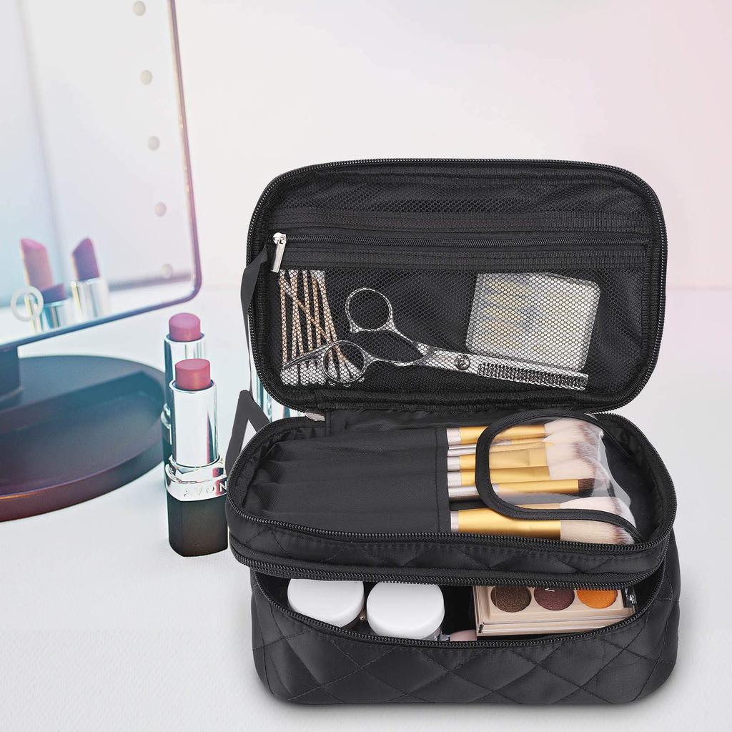 Sanfire Makeup Storage Cosmetic Multifunctional Makeup Brush Storage Wash Travel Accessories Storage Large Capacity for Travel and Business Trips