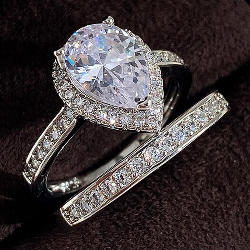 CopperLuxury с/Набор Женских Колец на Палец с Блестящим Кристаллом Циркония Модные Женские Кольца для Женщин