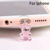 Acrylic Bear Dust Plug Cute Dust Protection Stopper New Mobile Phone Dust Plug for Phone/Type C