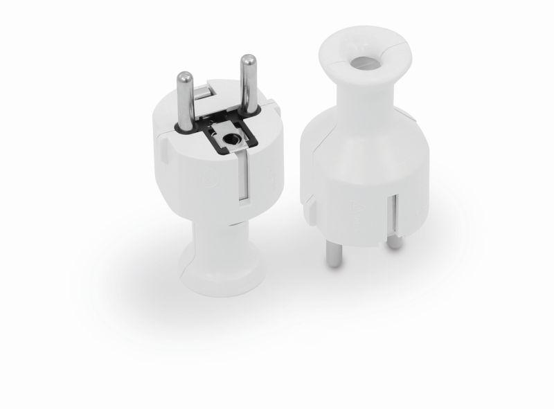 Straight Detachable Plug Uni-Schuko, 2P+Z 16A, 250V White - Vt-301-0040