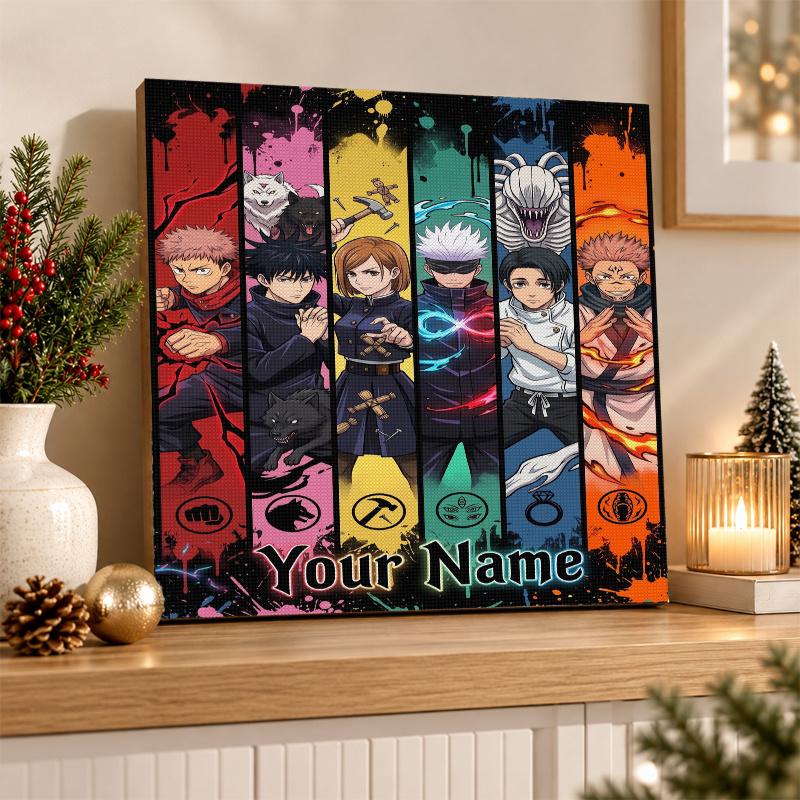 Jujutsu Kaisen Custom Name Text 5D Diamond Painting Kit DIY Full Drill Diamond Art Decoration