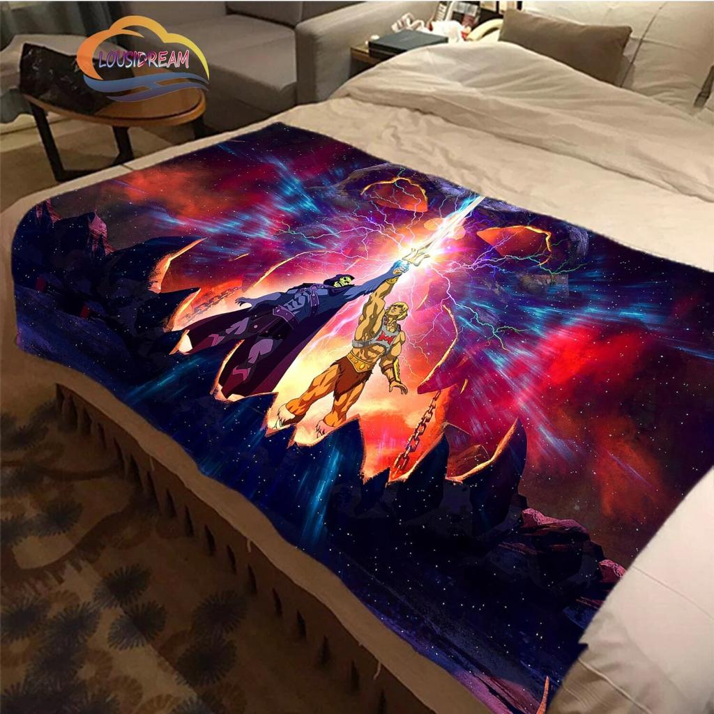Cartoon Masters of the Universe Wool Blanket Jindian Animation Cashmere Fashion Portable Flannel Warm Camping