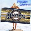 Пляжное полотенце Milwaukee Brewers, Большое мягкое быстросохнущее полотенце для пляжа, кемпинга, плавания