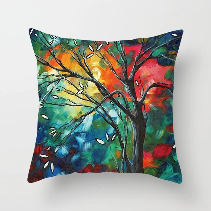 Creative Tree Pattern Pillowcase Interior Decoration Office Living Room Home Pillowcase
