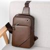 Men's Korean Style Leather Crossbody Chest Bag for 11-inch Tablet