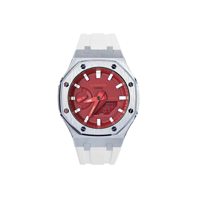 Casio Унисекс Часы с Жидкокристаллическим/Аналоговым Двойным Дисплеем Серия 48,5 мм Красные GA-2100-4A-