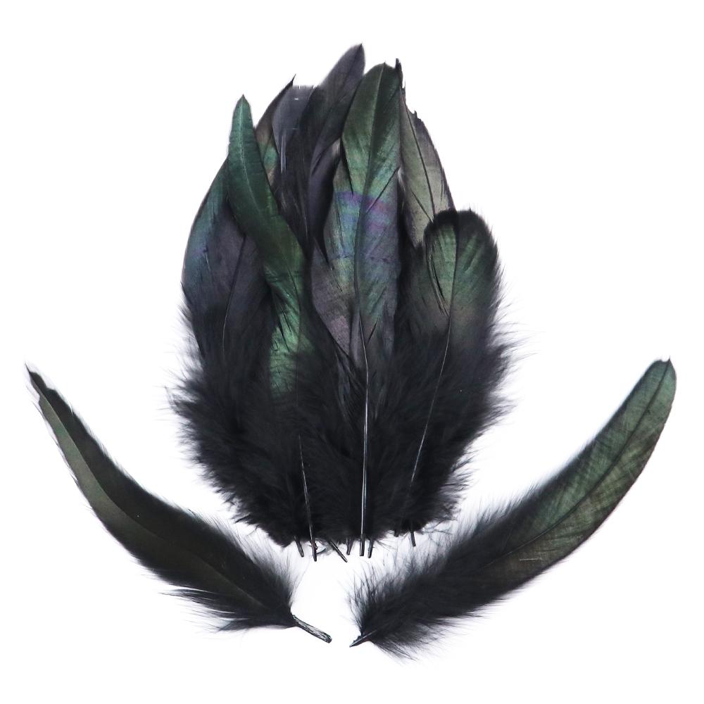 50pcs/pack Black Rooster Feathers Dyed Colorful Natural Pheasant Plumes 15-20cm/6-8 Inch Costume Party Decor Feathers for Craft