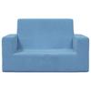 Kids  Sofa 2 Seater Blue Soft Plush