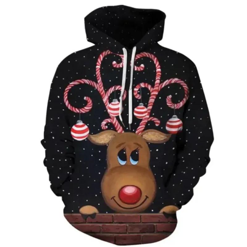 Толстовки мужские модные осенние и зимние рождественские свитера с 3D принтом оверсайз с капюшоном унисекс для мужчин и женщин забавный пуловер в стиле Харадзюку