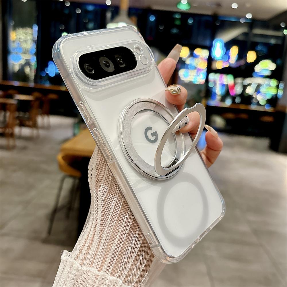 Вращающийся магнитный держатель противоударный чехол для Google Pixel 10 Pro XL 9 9A 8 8 A 7 6 для складной подставки матовый прозрачный чехол