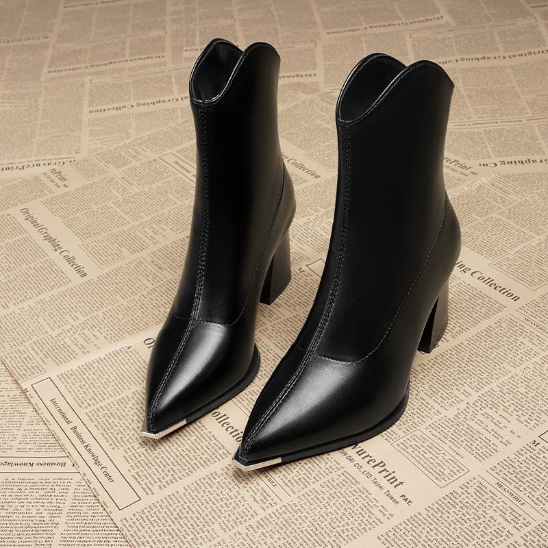 Women's Spring And Autumn Short Ankle Casual High Heel Sexy Women's Boots Shoes