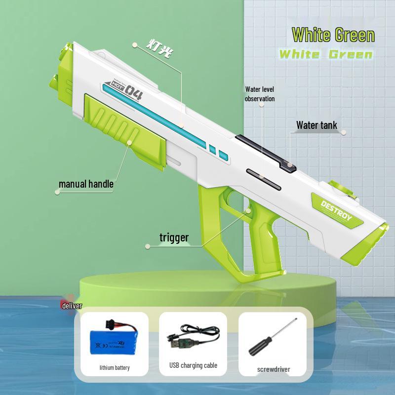 Handheld Continuous Fire Electric Water Gun with Integrated Pulse and Automatic High-Pressure Pumping for Kids
