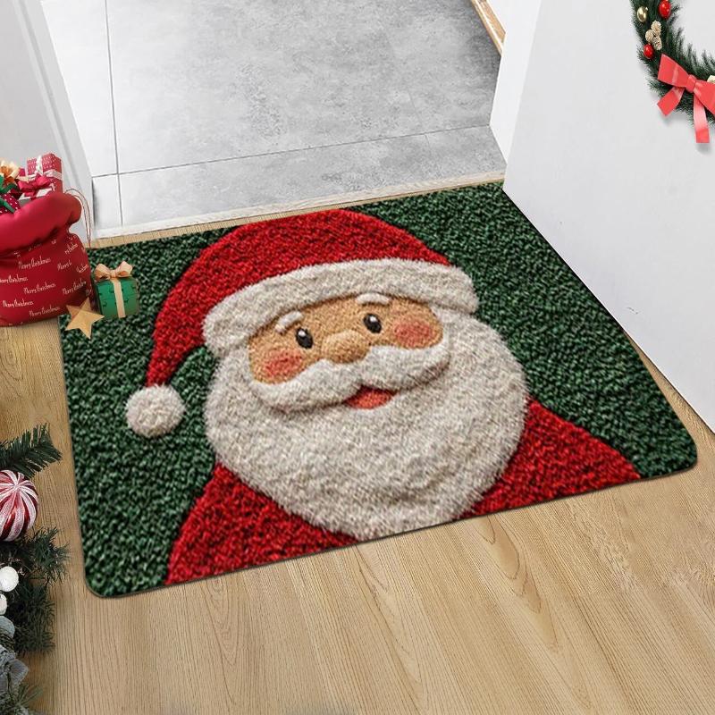 Christmas Door Mat Red Santa Claus Outdoor and Indoor Gingerbread Man Carpet New Year Merry Christmas Home Decor Foot Mat