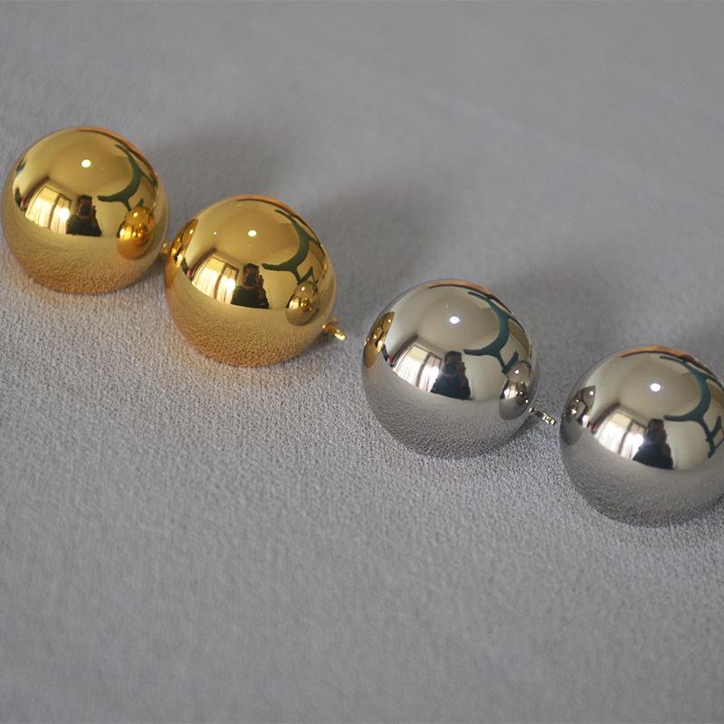 Серьги Celi Style Ретро Преувеличенные Полые Шары Простые Модные Темпераментные Латунные Позолоченные Серьги Женщины