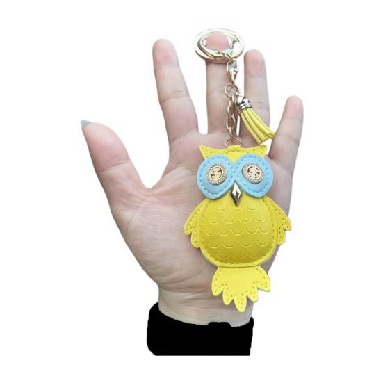 Брелок для ключей в виде совы, компактный, легкий, из искусственной кожи, подвеска для ключей, сумок, рюкзаков, аксессуаров