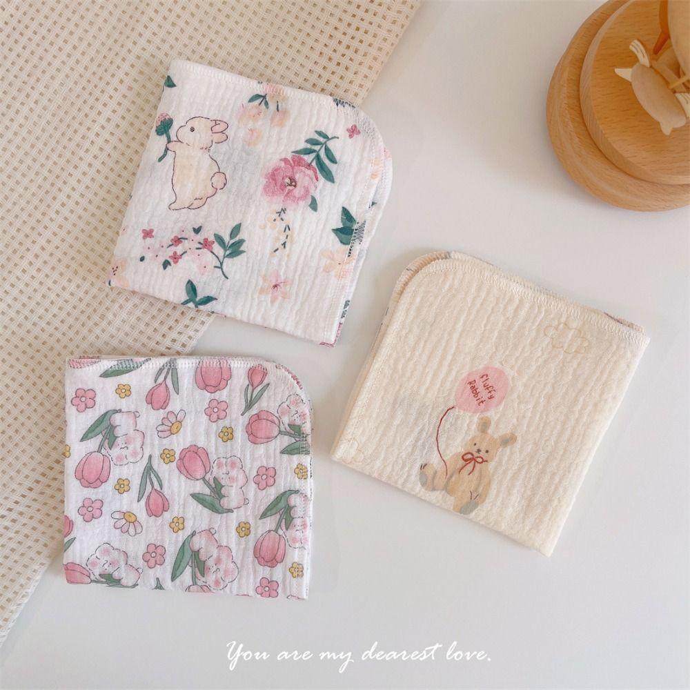 Мягкое полотенце для слюны с цветочным принтом, квадратный детский впитывающий носовой платок, милое детское полотенце для лица