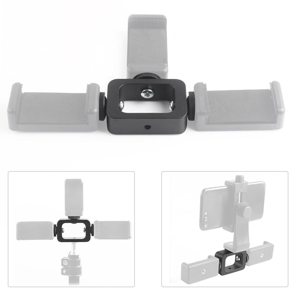 3 in 1 Square Mobile Phone Mount Adapter Fill Light Holder Bracket for Live Broadcast
