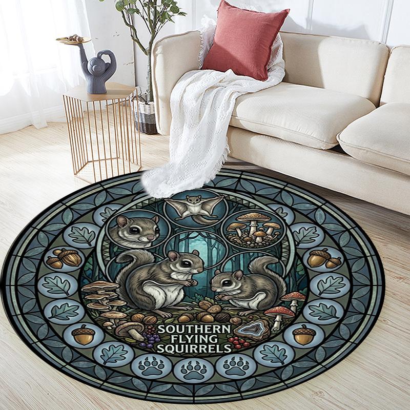 Desert Gecko Glass Round Area Rug Under Office Chairs Bedroom Living Room Home Decor