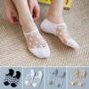 Women's Ankle Socks Polka Dot Transparent Invisible Mesh Boat Socks Summer Cotton EMA