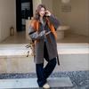 Шерстяное пальто в клетку в британском стиле для женщин - Средней длины, Стильный лацкан, Зимняя мода